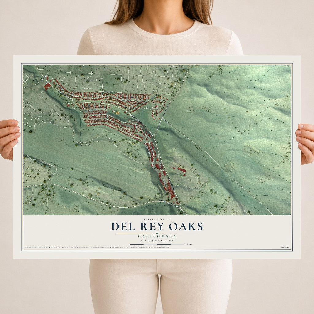 Map of Del Rey Oaks, California, 18 x 24 inch unframed archival matte print