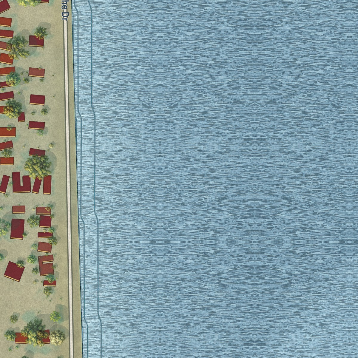 Close-up of the map of Di Giorgio, California print showing street and building detail