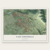 East Foothills, California map print, the full design