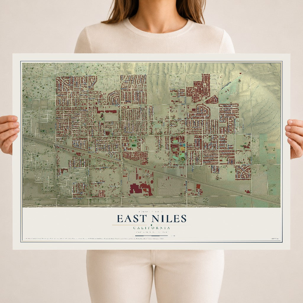 Map of East Niles, California, 18 x 24 inch unframed archival matte print
