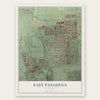 East Pasadena, California map print, the full design