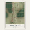 East Tulare Villa, California map print, the full design