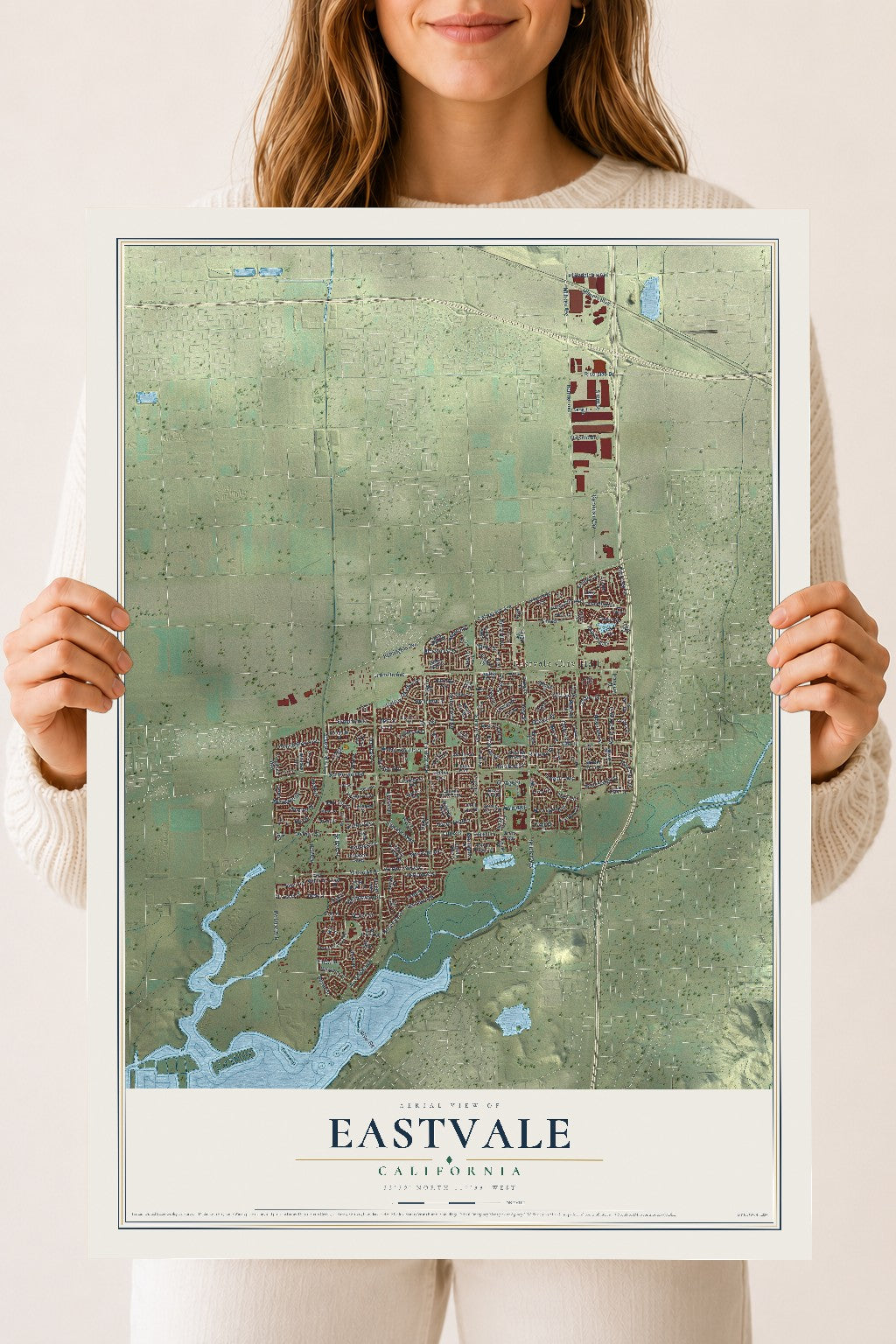 Map of Eastvale, California, 18 x 24 inch unframed archival matte print