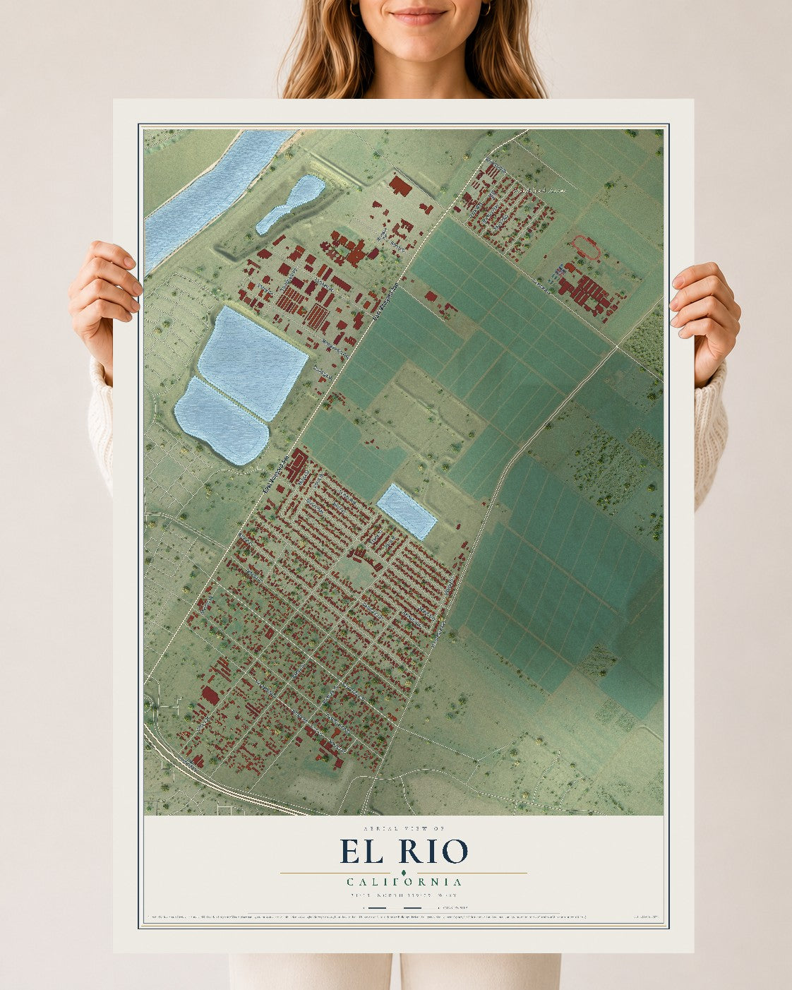 Map of El Rio, California, 24 x 36 inch unframed archival matte print