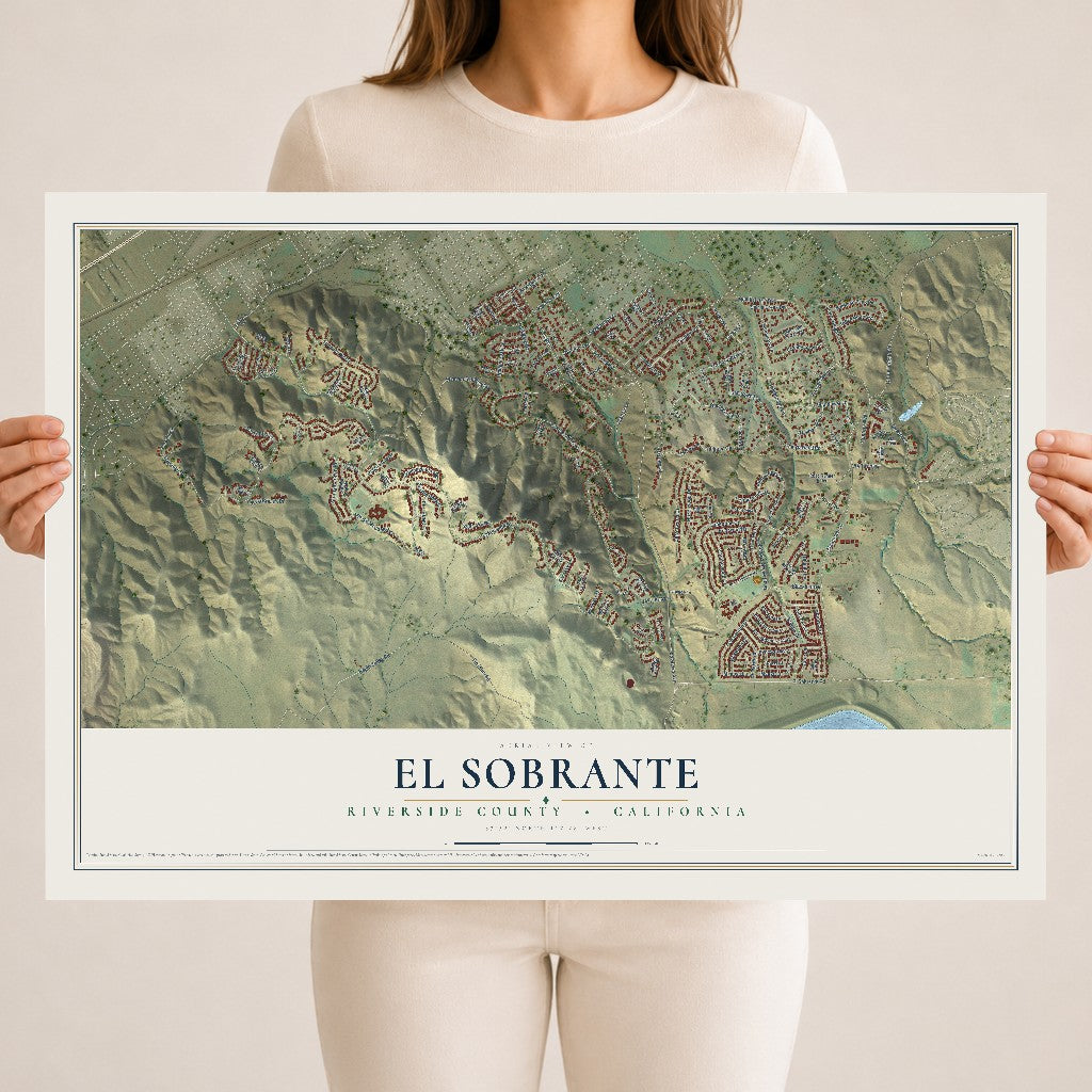 Map of El Sobrante, Riverside County, California, 18 x 24 inch unframed archival matte print