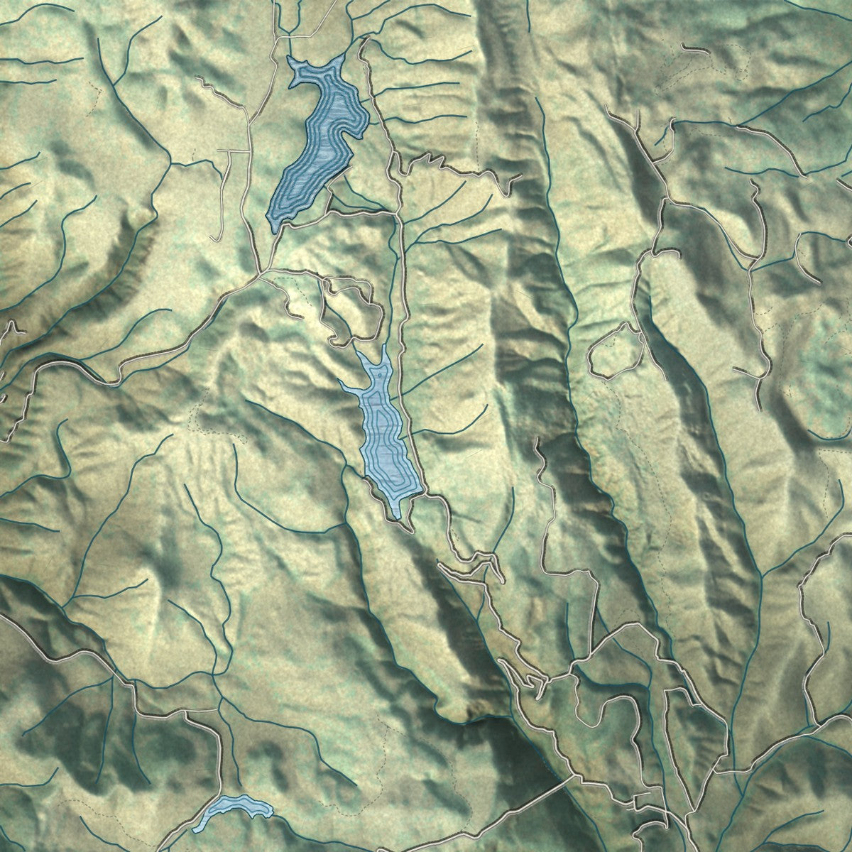 Second close-up of the map of Fairfield, California print showing more streets and buildings