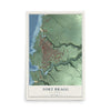 Map of Fort Bragg, California, 12 x 18 inch unframed archival matte print