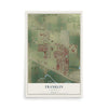 Map of Franklin, California, 12 x 18 inch unframed archival matte print