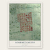 Gourmet Ghetto, California map print, the full design