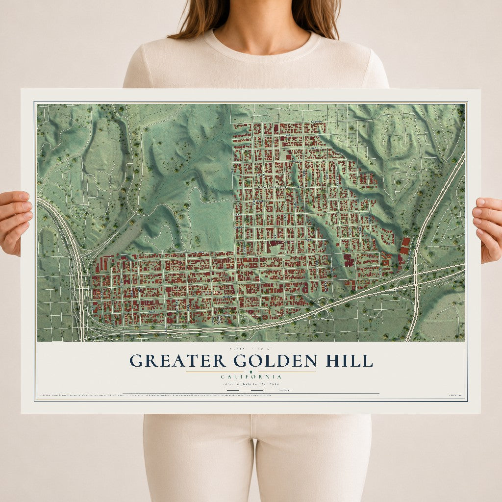 Map of Greater Golden Hill, California, 18 x 24 inch unframed archival matte print
