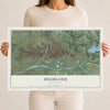 Map of Highland, California, 12 x 18 inch unframed archival matte print