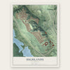 Highlands, California map print, the full design
