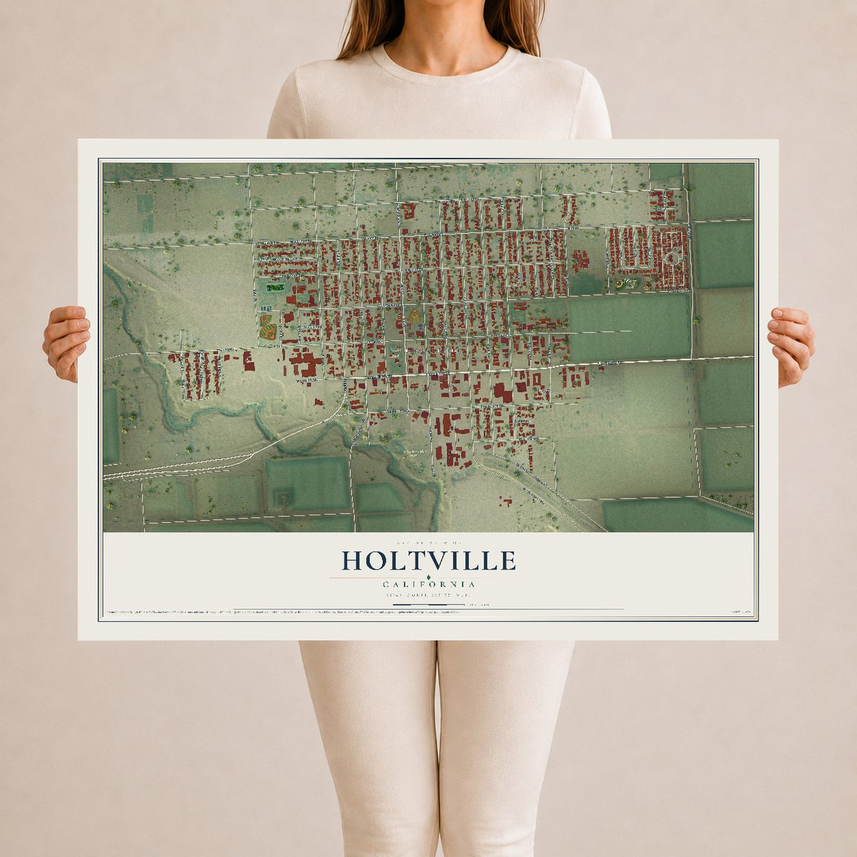 Map of Holtville, California, 24 x 36 inch unframed archival matte print