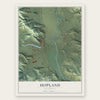 Hopland, California map print, the full design
