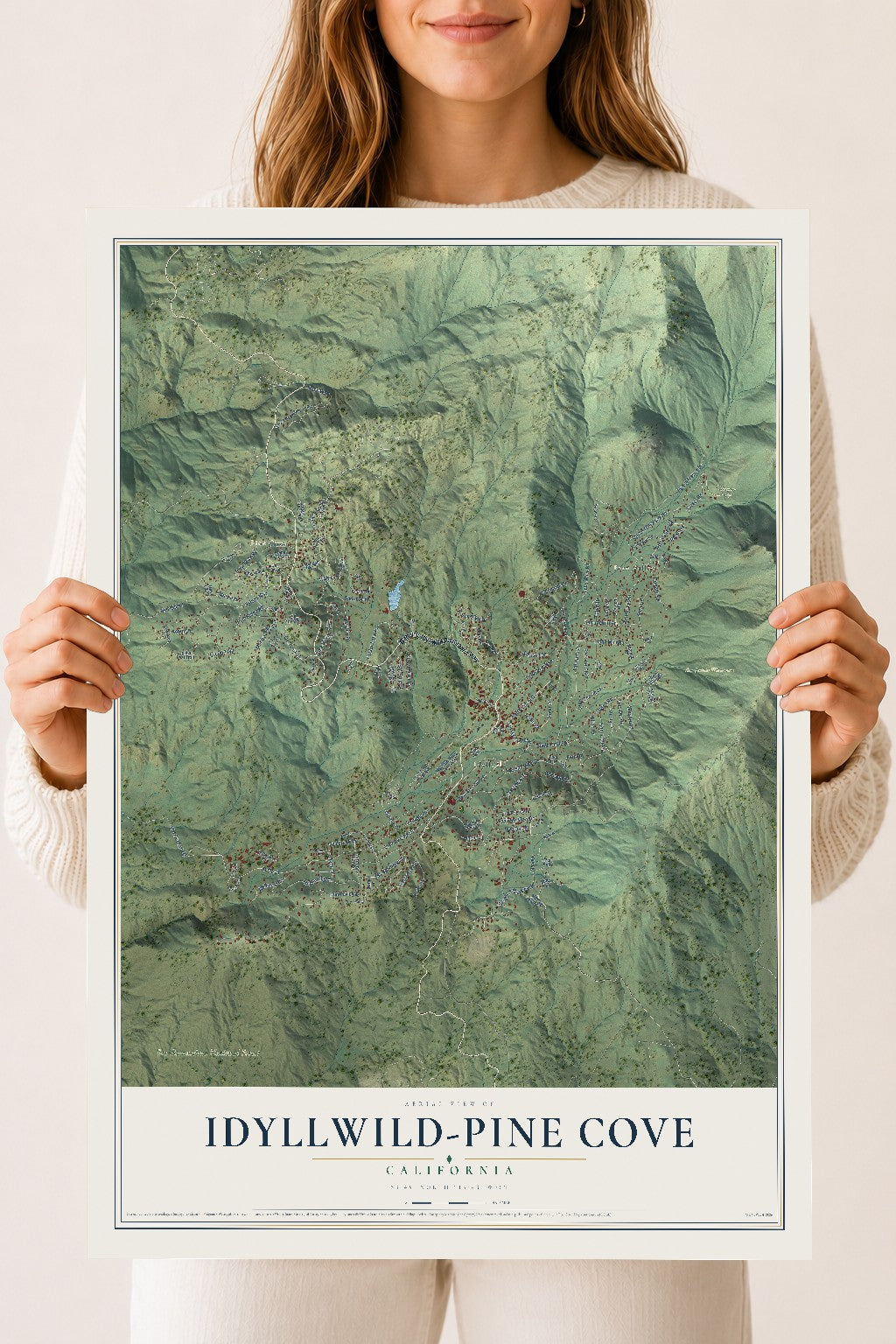 Map of Idyllwild-Pine Cove, California, 18 x 24 inch unframed archival matte print