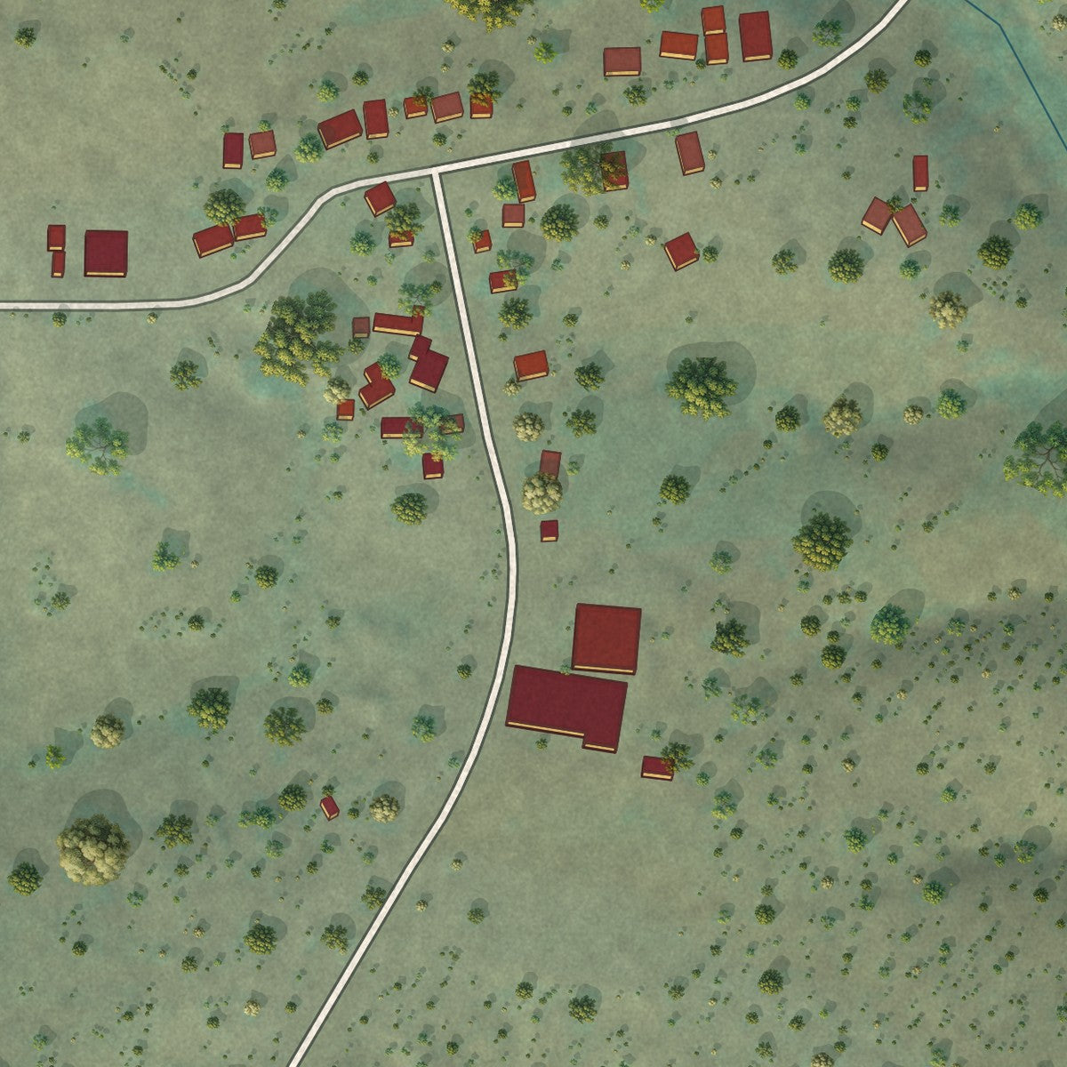 Close-up of the map of Igo, California print showing street and building detail