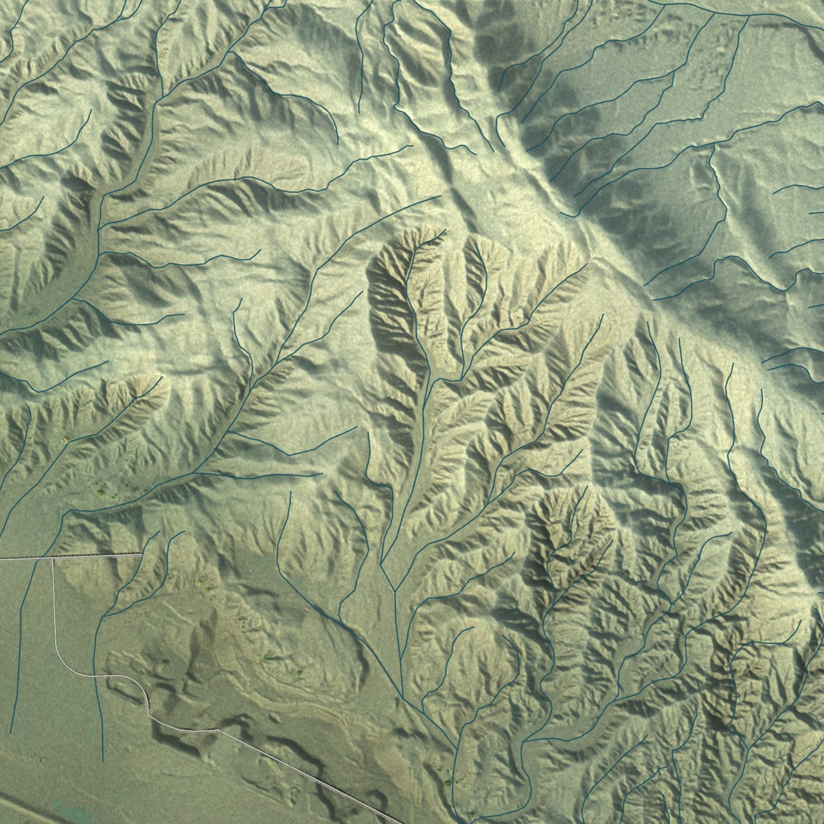 Second close-up of the map of Indio, California print showing more streets and buildings