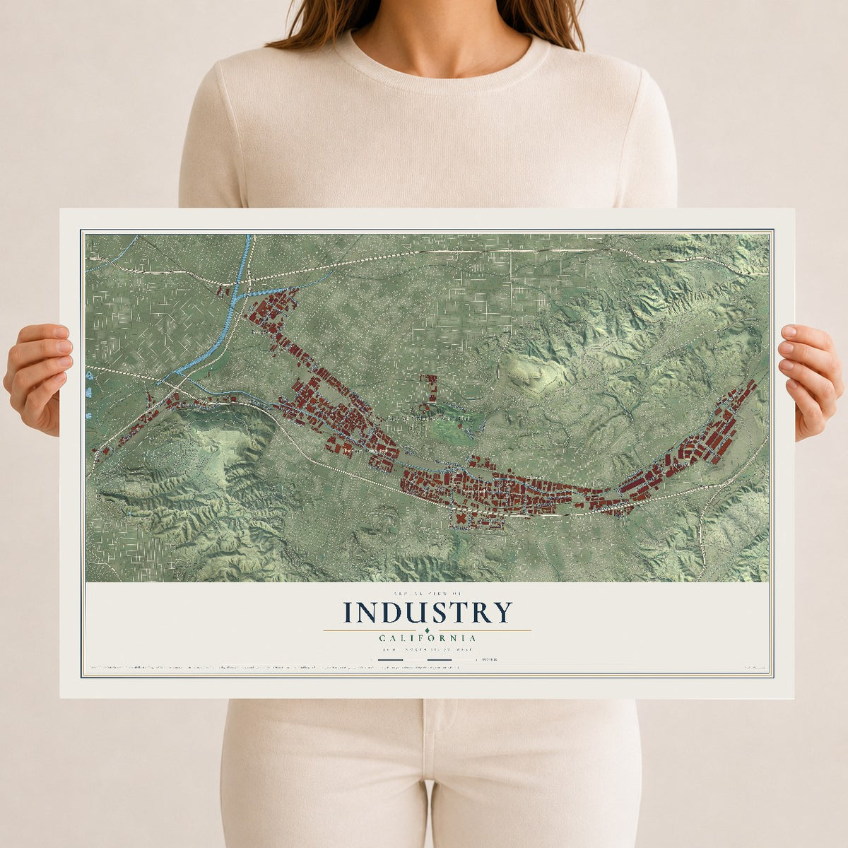 Map of Industry, California, 12 x 18 inch unframed archival matte print