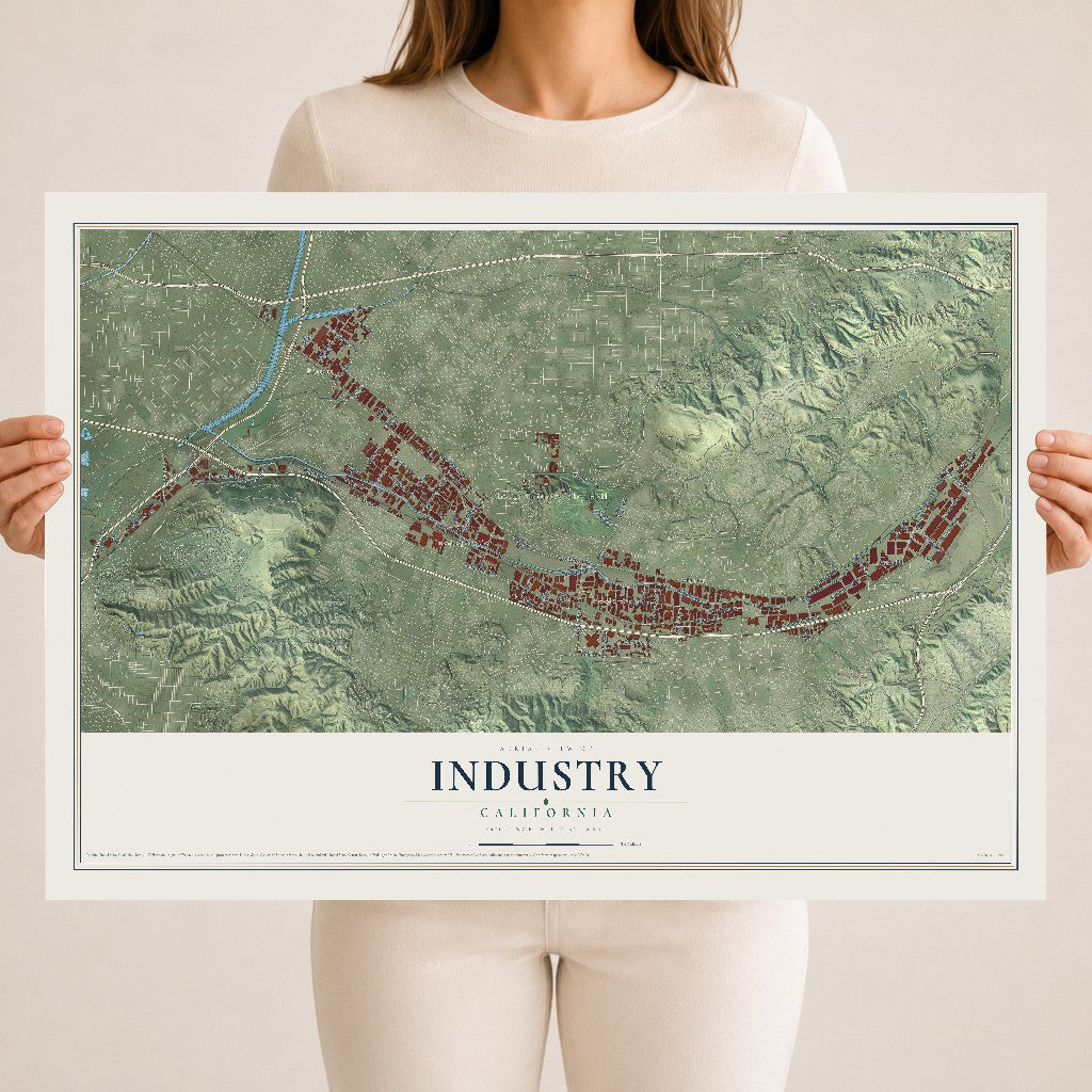 Map of Industry, California, 18 x 24 inch unframed archival matte print