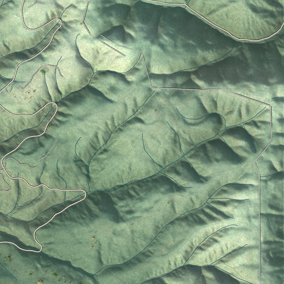 Second close-up of the map of Interlaken, California print showing more streets and buildings