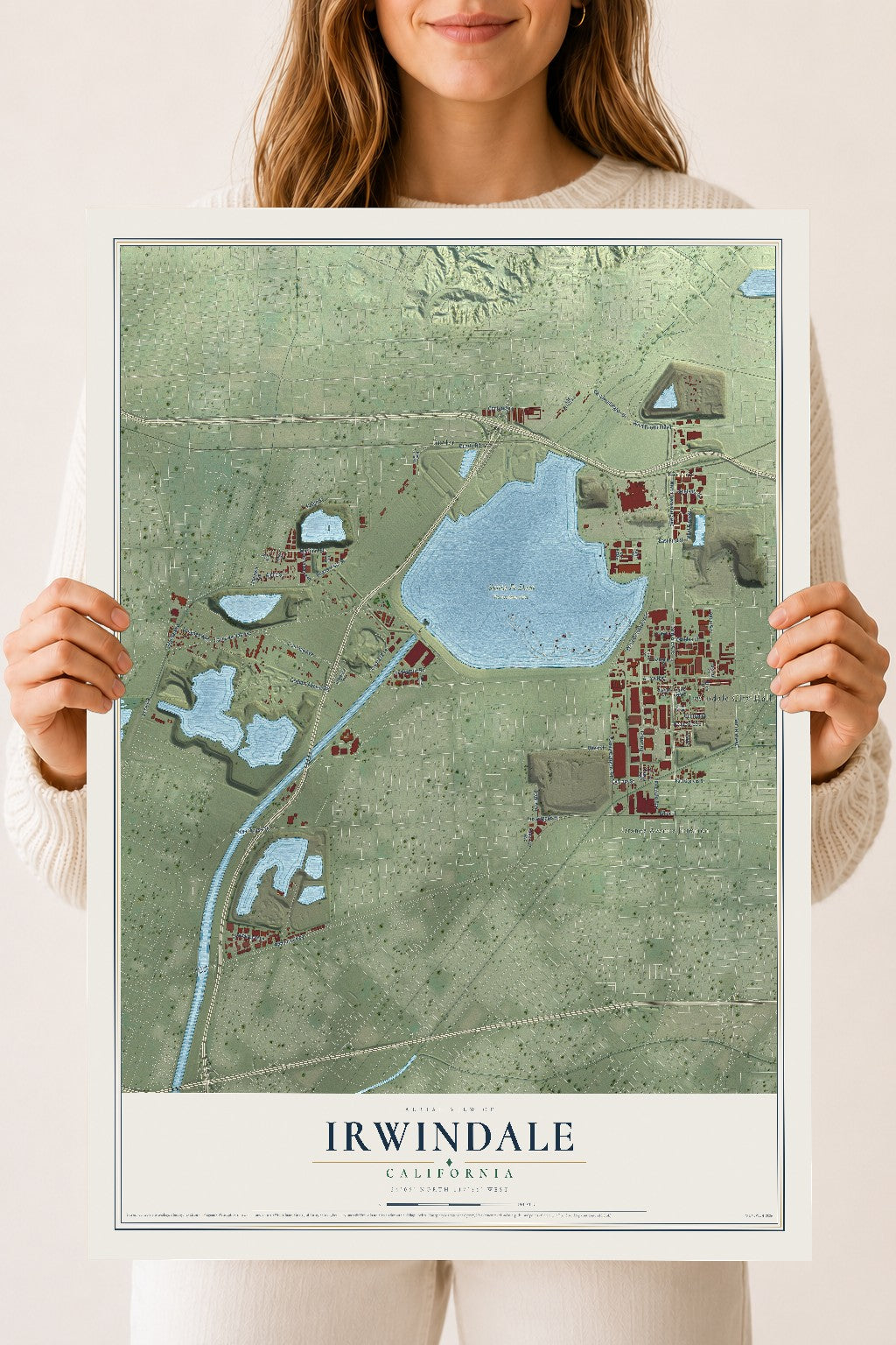 Map of Irwindale, California, 18 x 24 inch unframed archival matte print