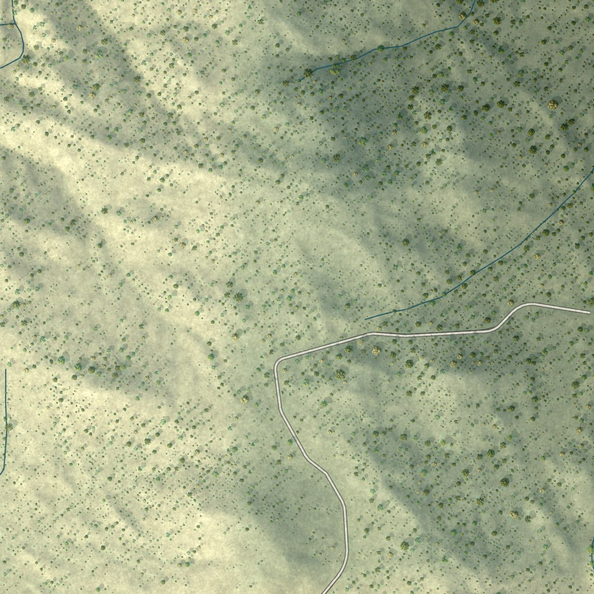 Close-up of the map of Jacumba, California print showing street and building detail