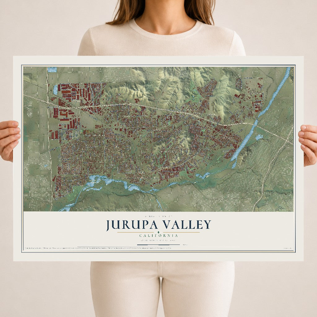 Map of Jurupa Valley, California, 18 x 24 inch unframed archival matte print