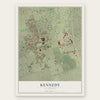 Kennedy, California map print, the full design