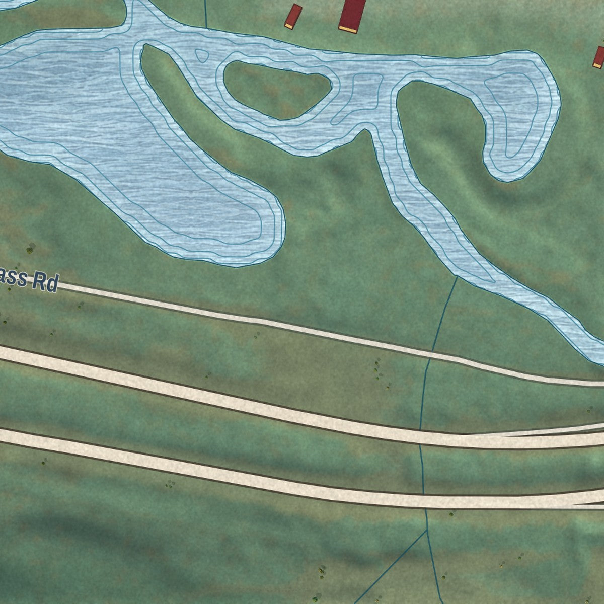 Close-up of the map of Kingvale, California print showing street and building detail
