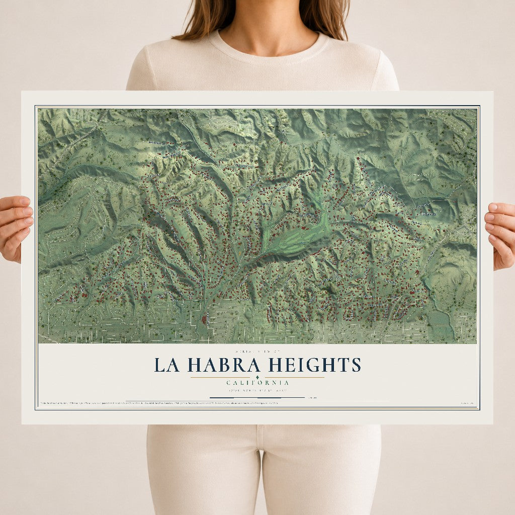 Map of La Habra Heights, California, 18 x 24 inch unframed archival matte print