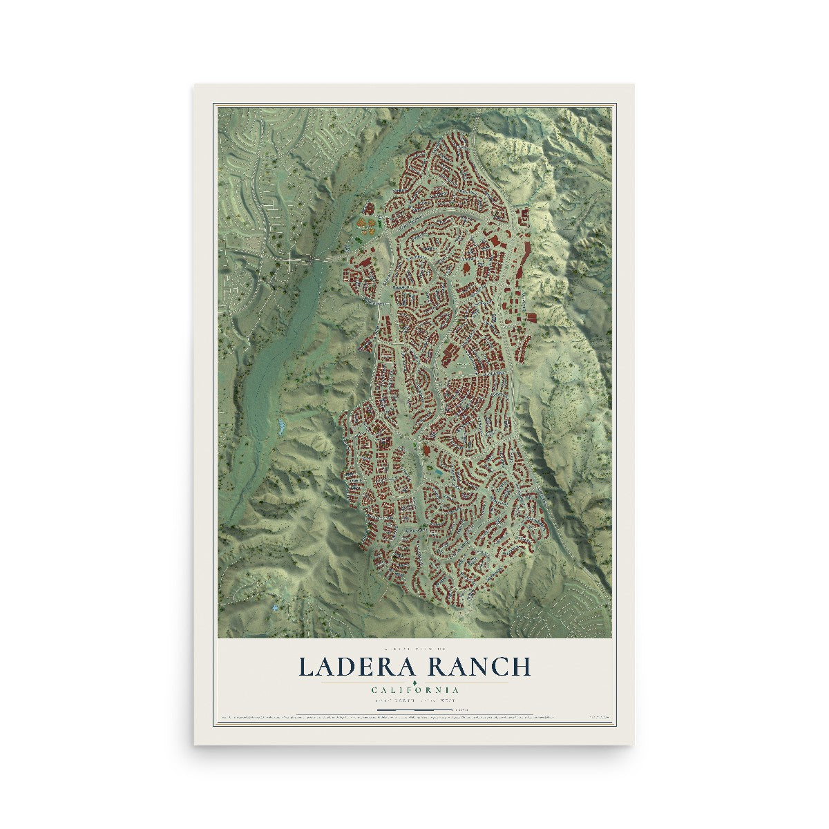 Map of Ladera Ranch, California, 12 x 18 inch unframed archival matte print