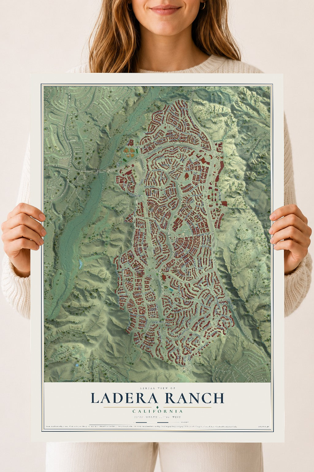 Map of Ladera Ranch, California, 18 x 24 inch unframed archival matte print