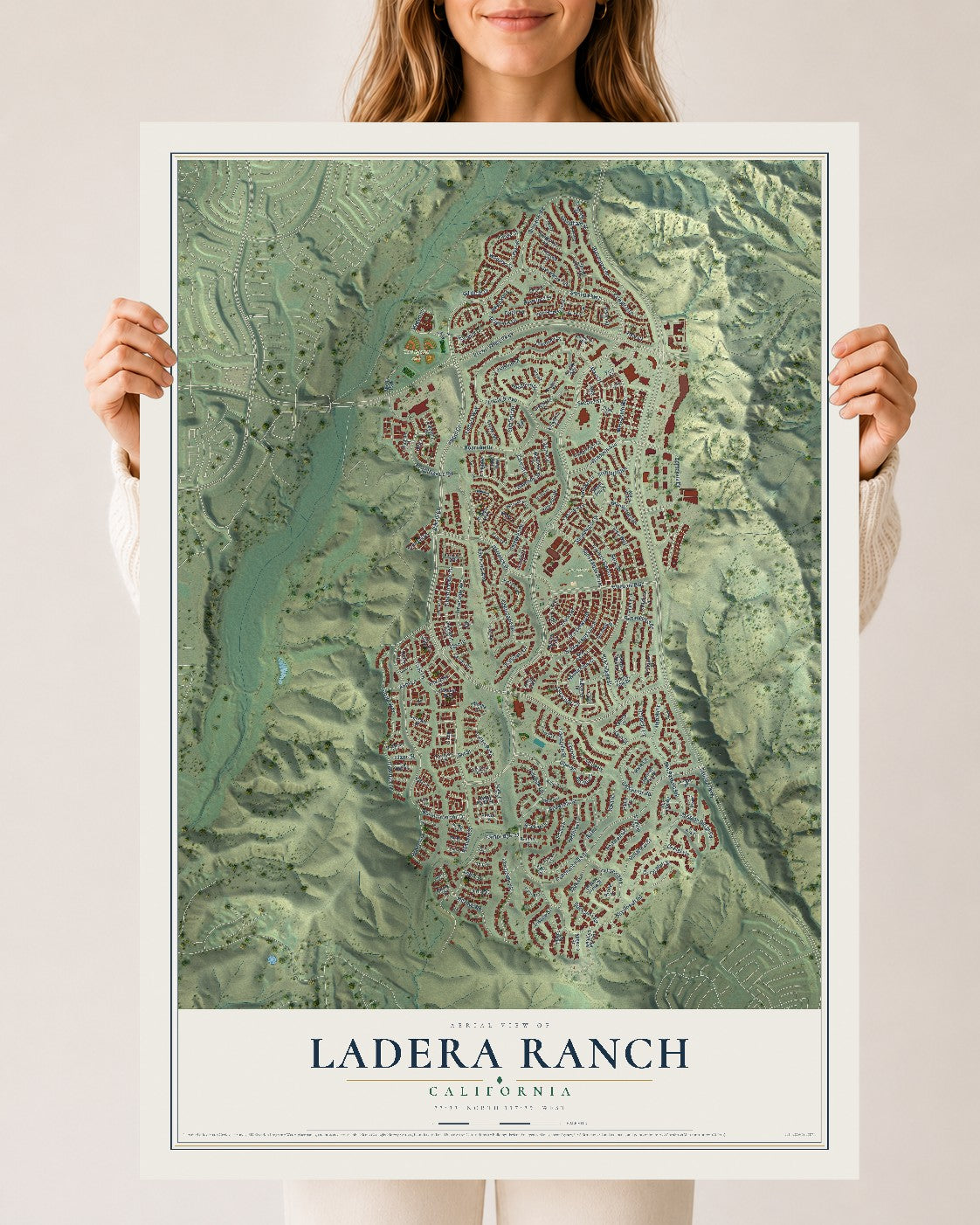 Map of Ladera Ranch, California, 24 x 36 inch unframed archival matte print