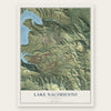 Lake Nacimiento, California map print, the full design