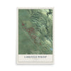 Map of Larkfield-Wikiup, California, 12 x 18 inch unframed archival matte print