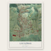 Las Lomas, California map print, the full design