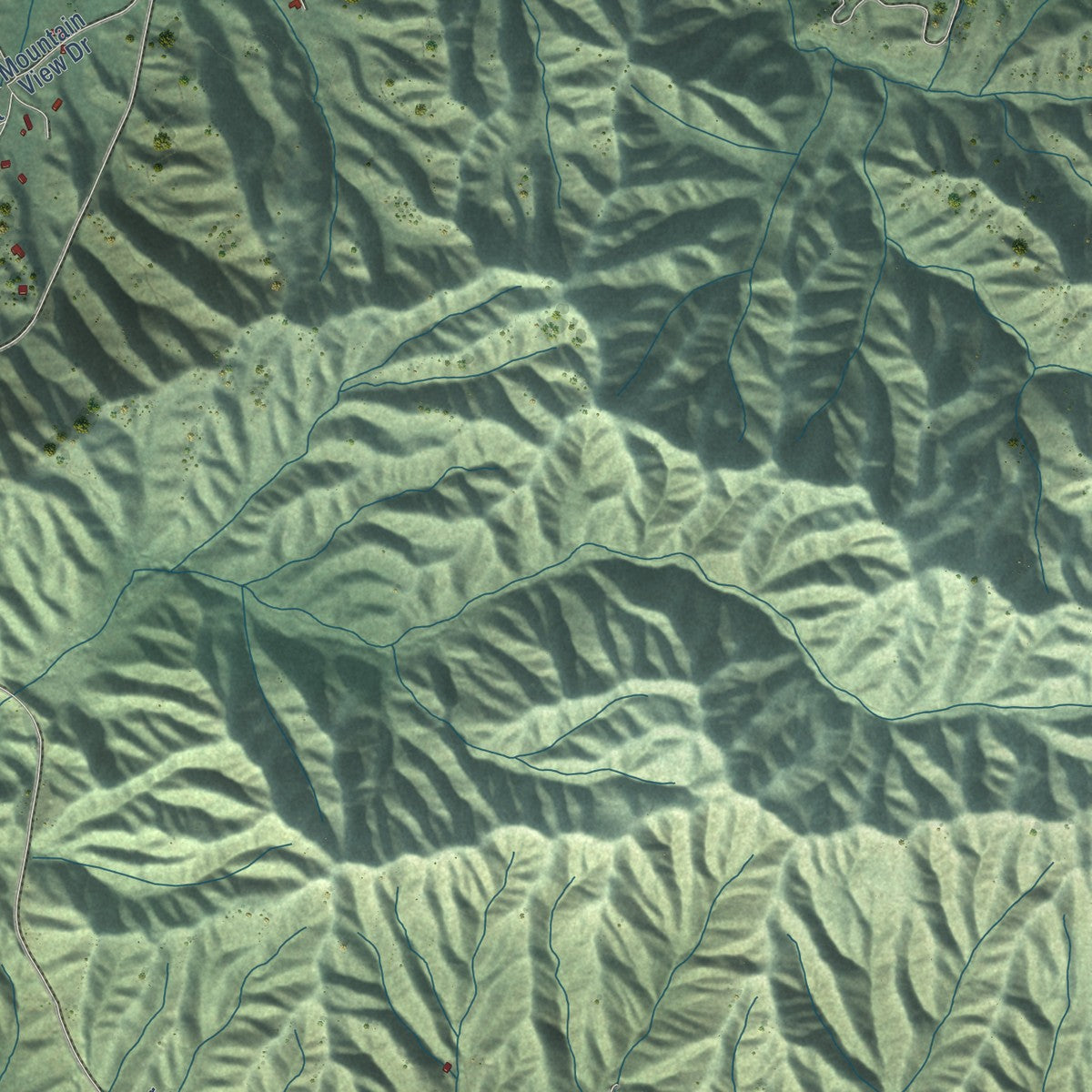 Close-up of the map of Lewiston, California print showing street and building detail