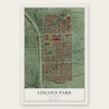 Lincoln Park, California map print, the full design