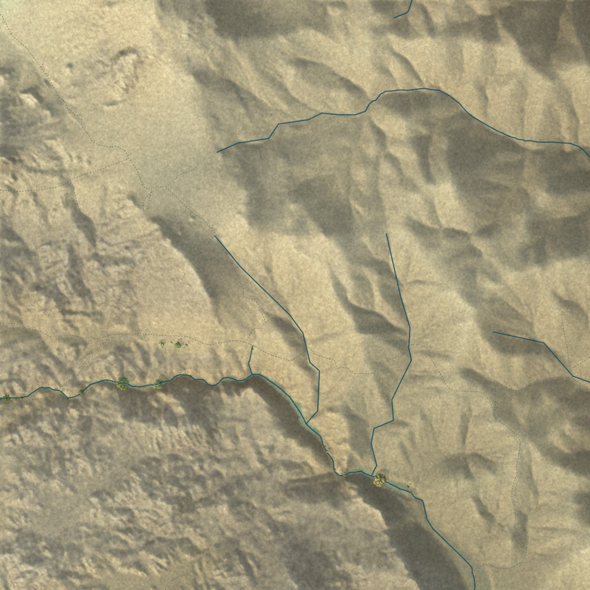 Second close-up of the map of Lone Pine, California print showing more streets and buildings