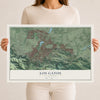 Map of Los Gatos, California, 12 x 18 inch unframed archival matte print