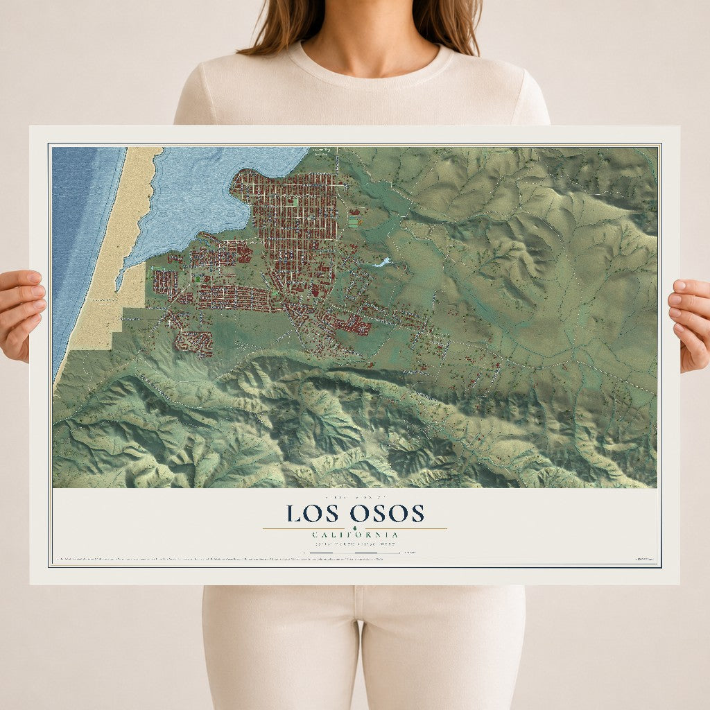 Map of Los Osos, California, 18 x 24 inch unframed archival matte print