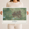 Map of Madera, California, 12 x 18 inch unframed archival matte print