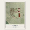 Malaga, California map print, the full design