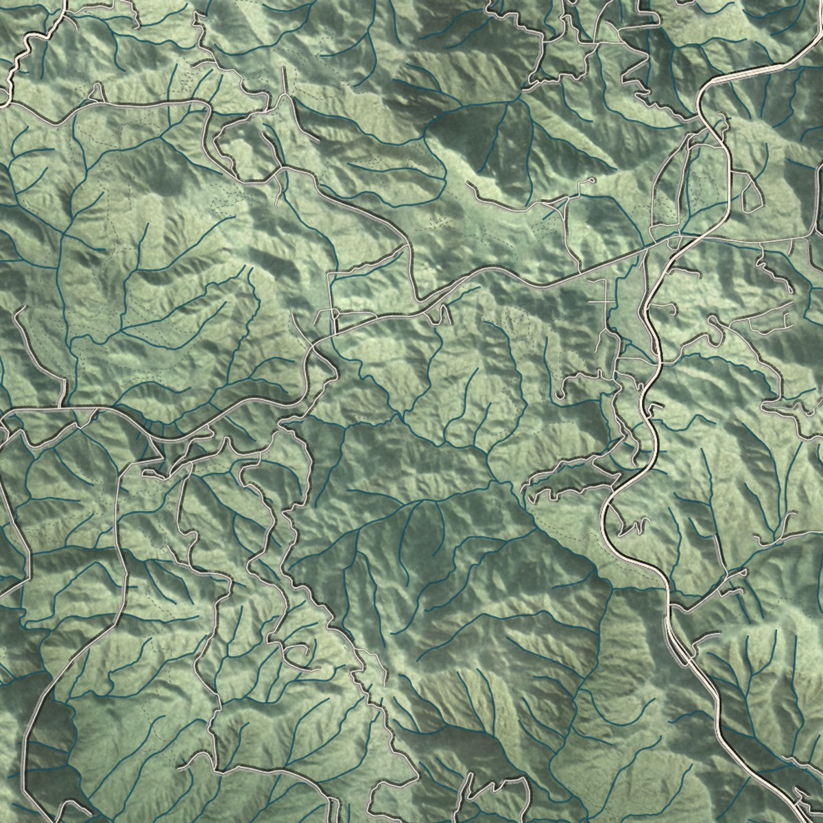 Close-up of the map of Malibu, California print showing street and building detail