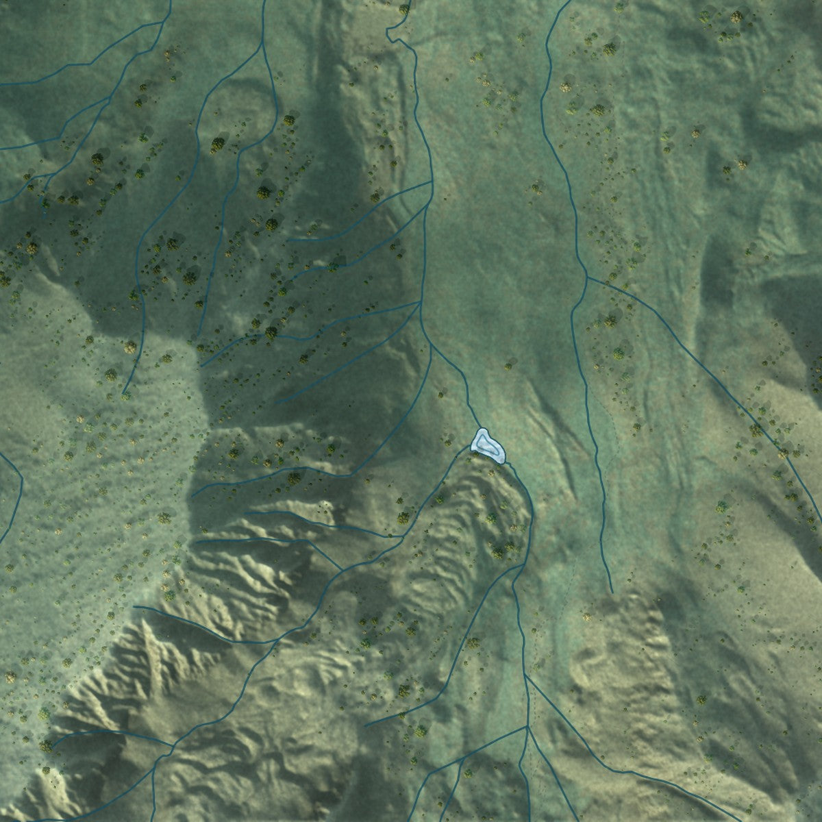 Second close-up of the map of Mammoth Lakes, California print showing more streets and buildings