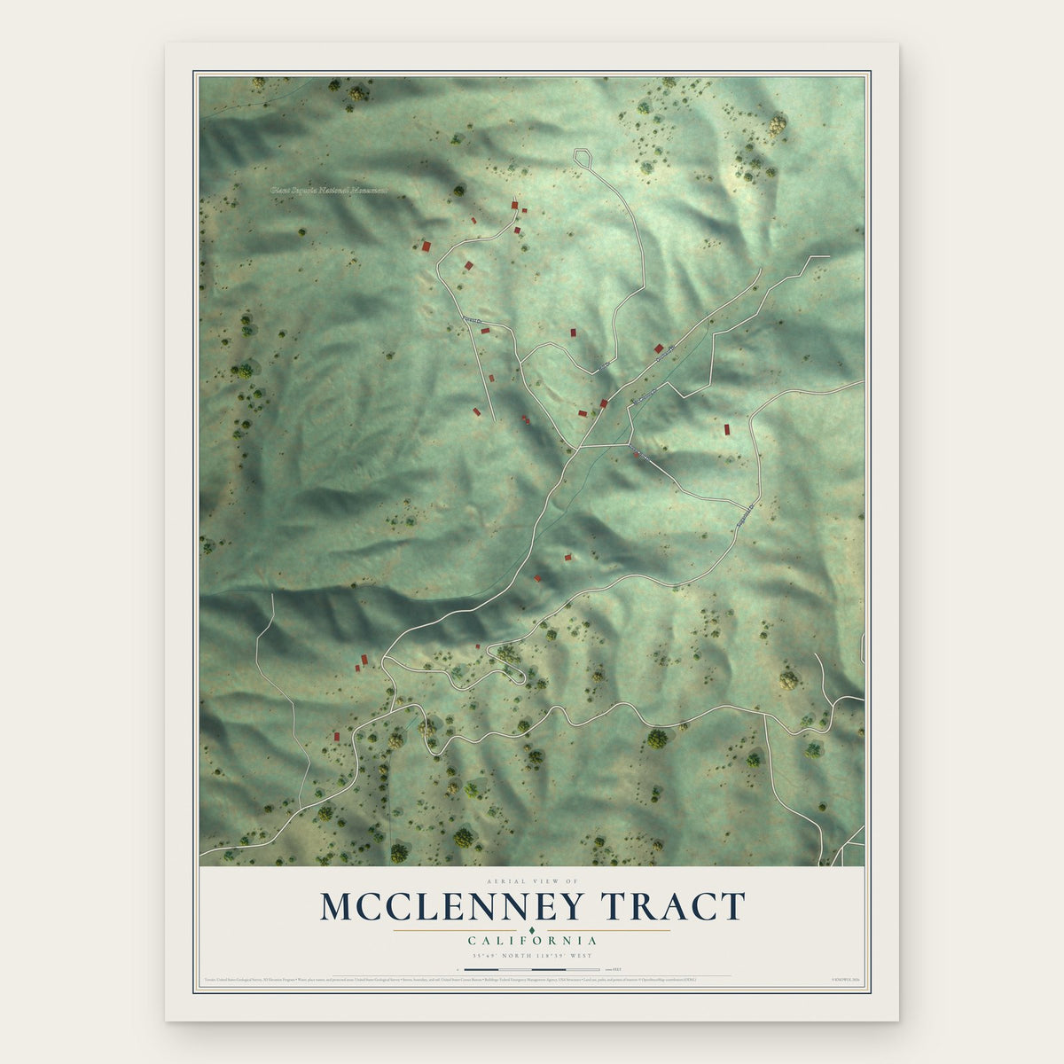 McClenney Tract, California map print, the full design
