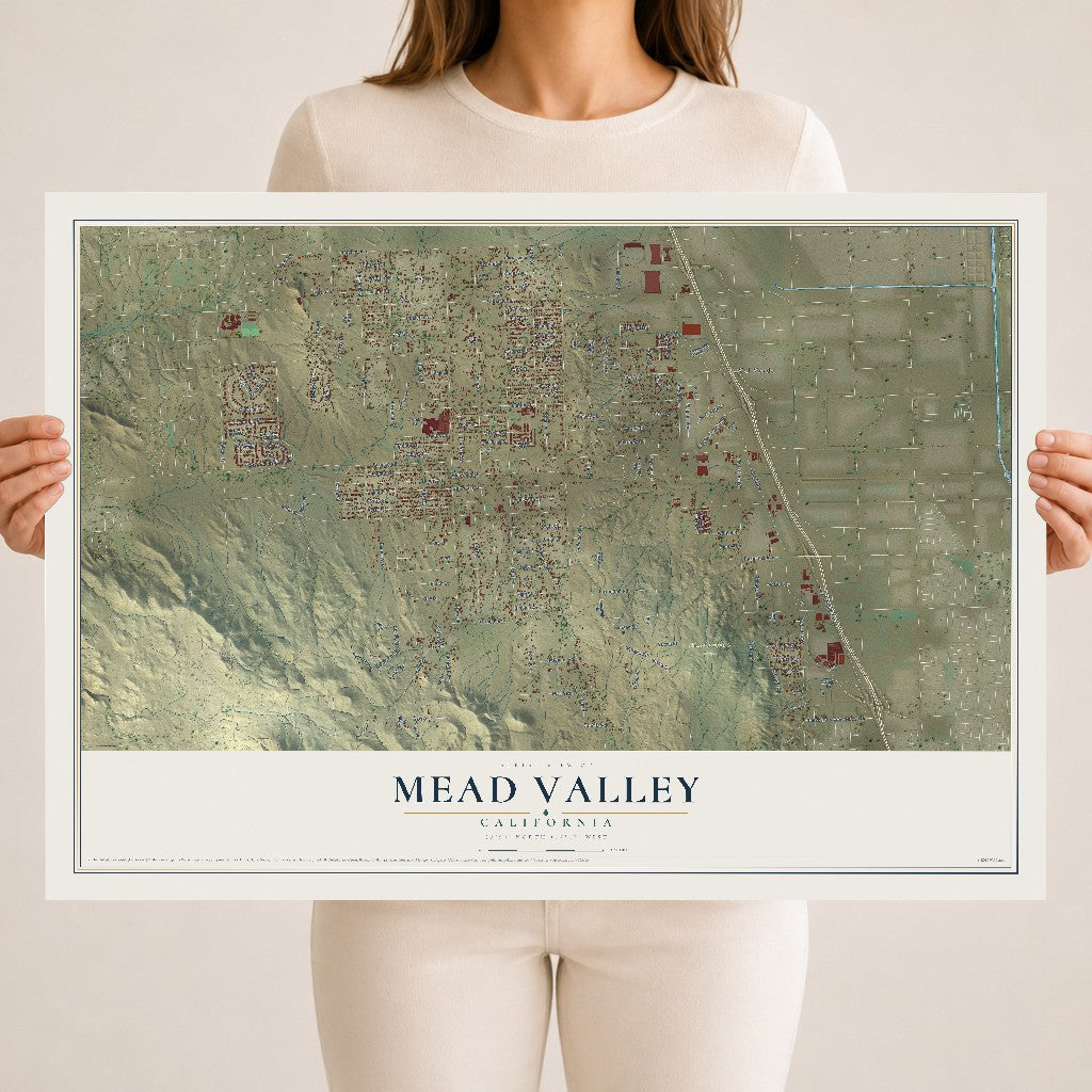 Map of Mead Valley, California, 18 x 24 inch unframed archival matte print