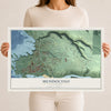 Map of Mendocino, California, 12 x 18 inch unframed archival matte print