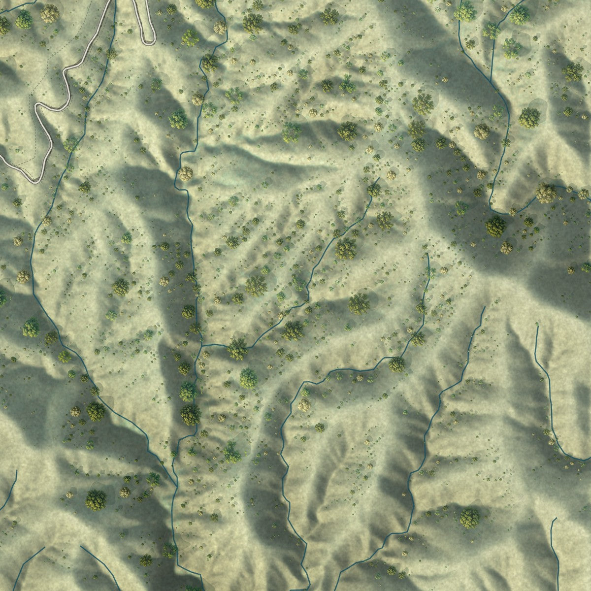 Second close-up of the map of Mentone, California print showing more streets and buildings