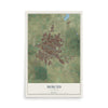 Map of Merced, California, 12 x 18 inch unframed archival matte print
